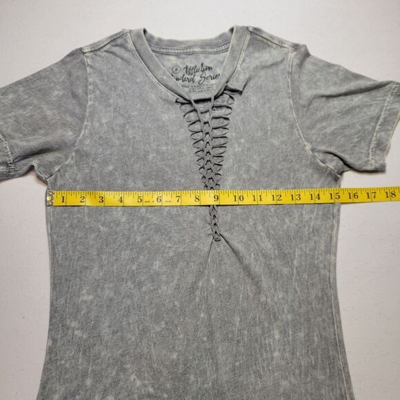 Affliction Tee Womens Standard Supply Series Gray Bleach Wash Medium M T-shirt - Picture 7 of 8